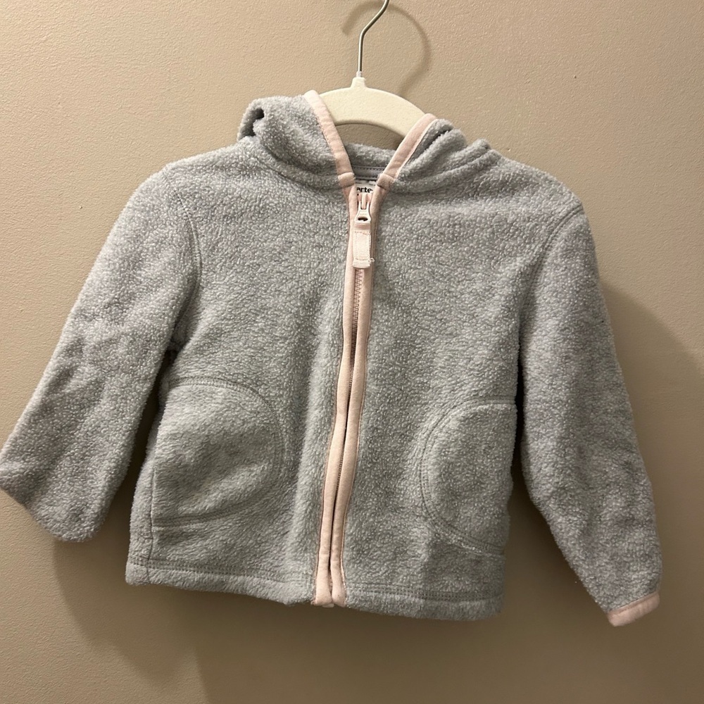 Carter's Soft Gray and Pink Hoodie